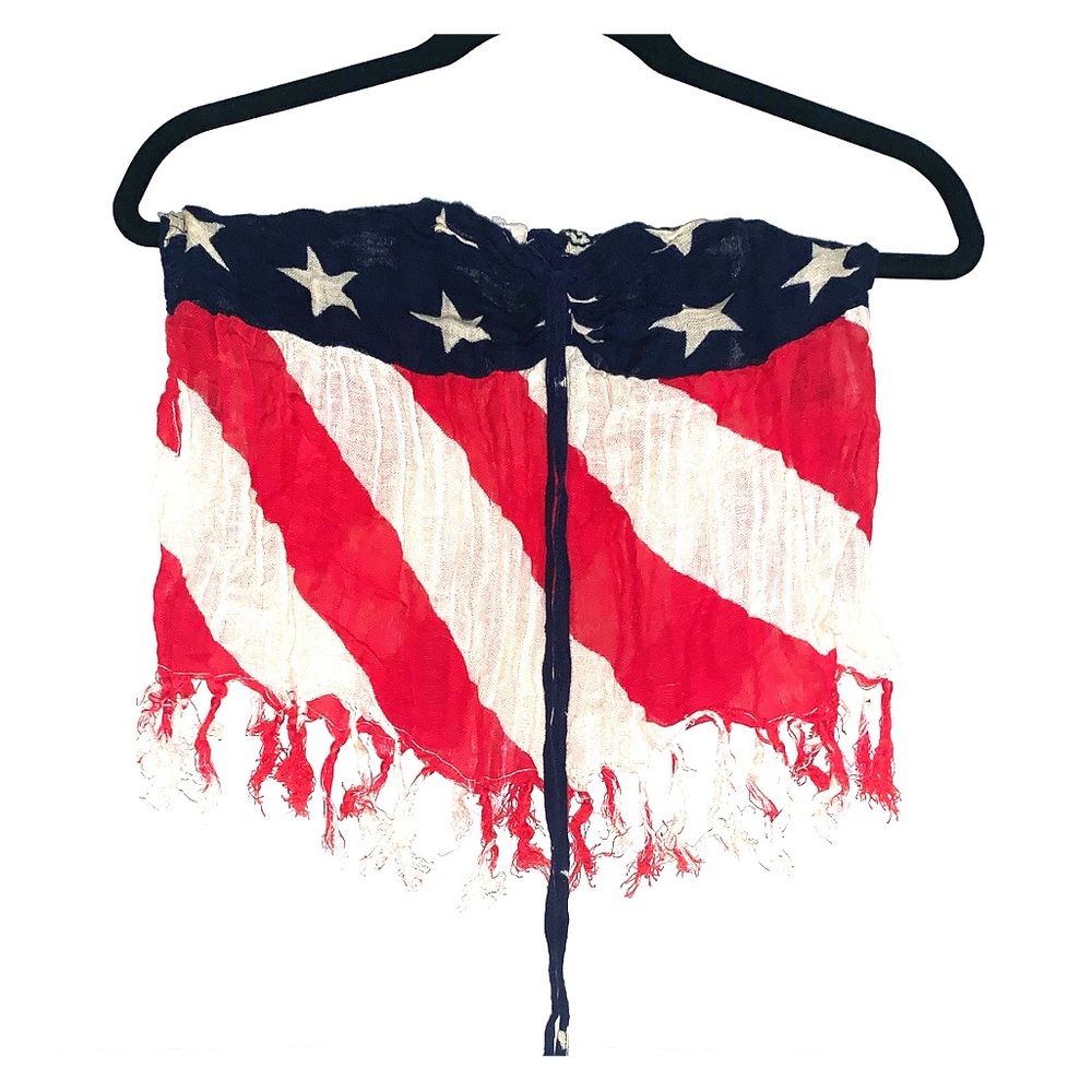 Strapless American Flag shirt, size medium